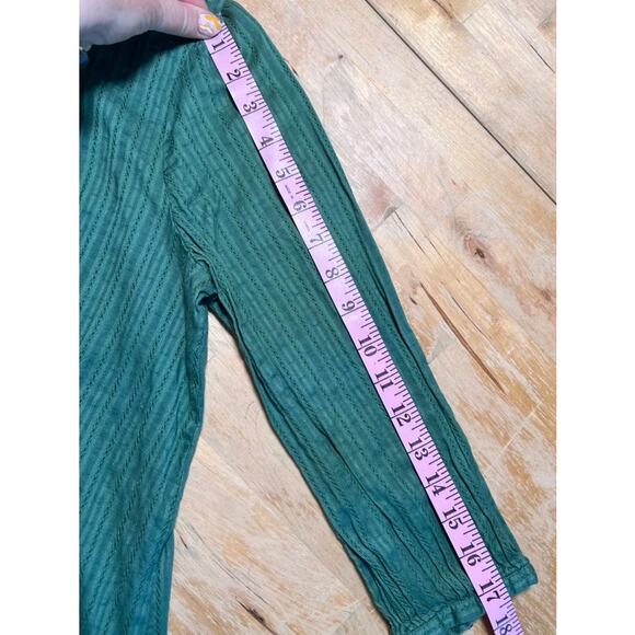 Retro Prairie 3/4 Sleeve Blouse Top Shirt V Neck Sz 4 Green Cosplay Western Boho - Picture 7 of 9